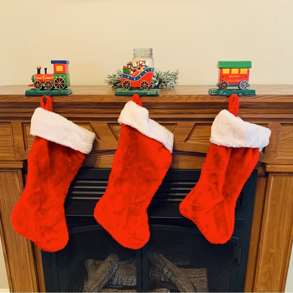 Festive Christmas Train, Stocking Hanger Set.